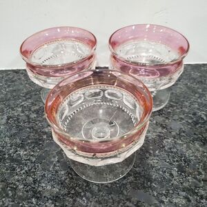 Set of 3 Tiffin Kings Crown Sherbet Dishes